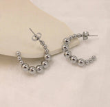 Beads C-Shaped Earrings