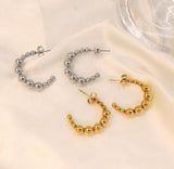 Beads C-Shaped Earrings