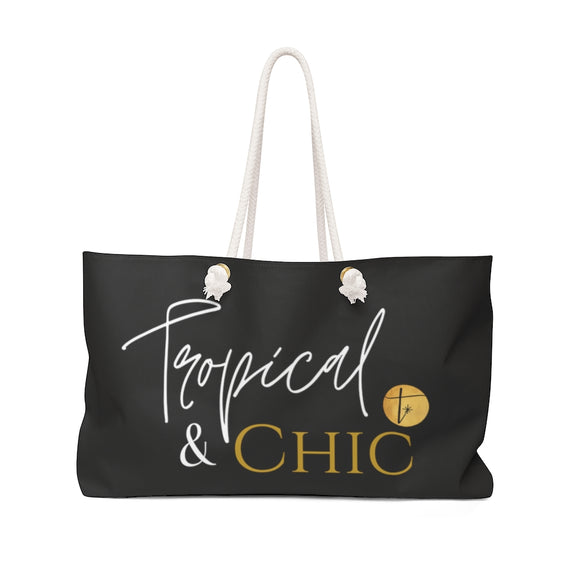 Tropical & Chic (black) - Weekender Bag