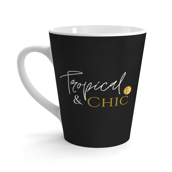Tropical & Chic (black) - Latte mug