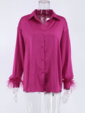 PINK FEATHER BLOUSE