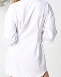 WHITE LONG SLEEVE SHIRT DRESS