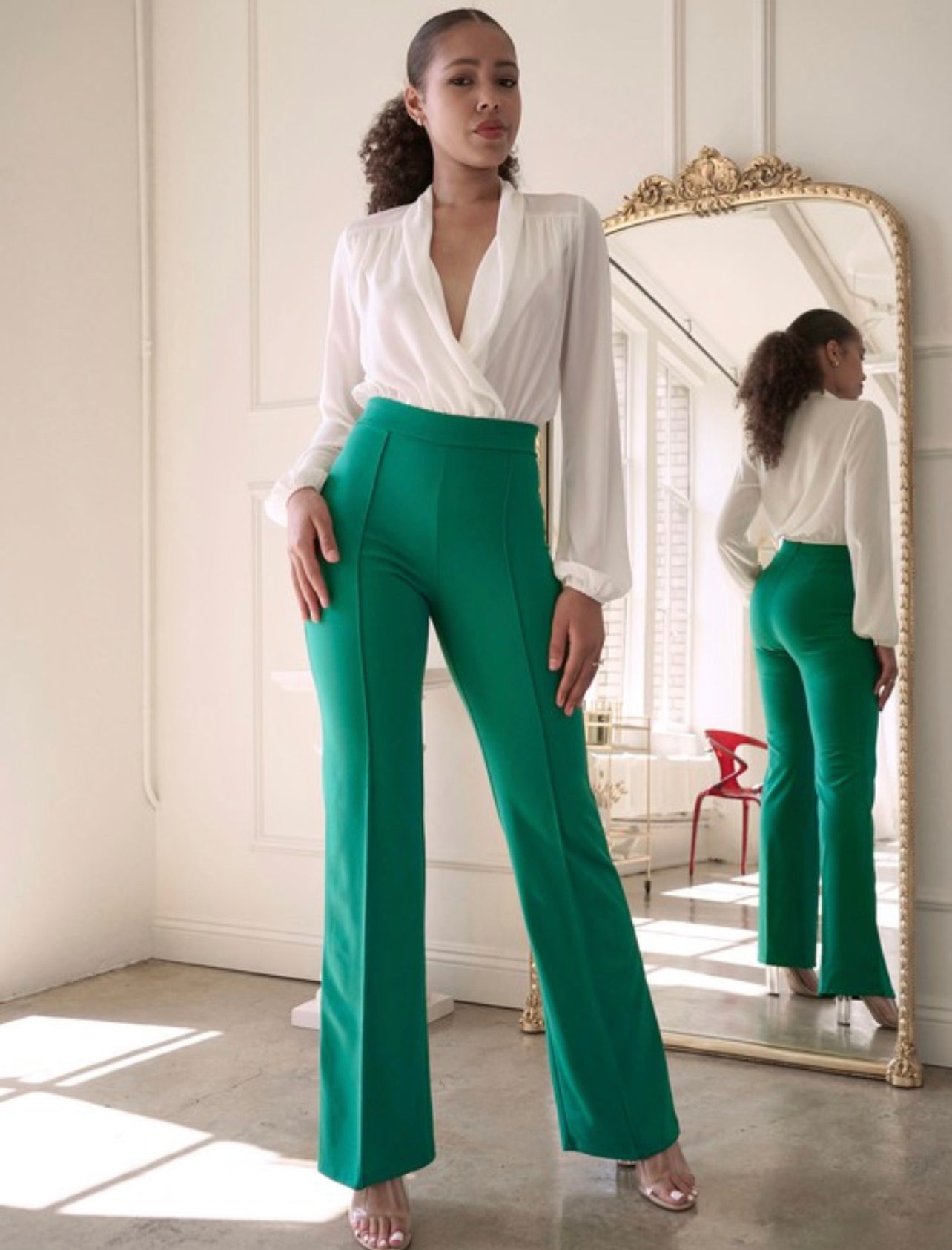 18 top Emerald Green Satin Pants Outfit ideas in 2024