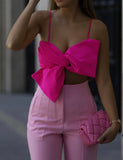 HOT PINK BOW TUBE TOP