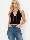BLACK TOP WITH CHAIN