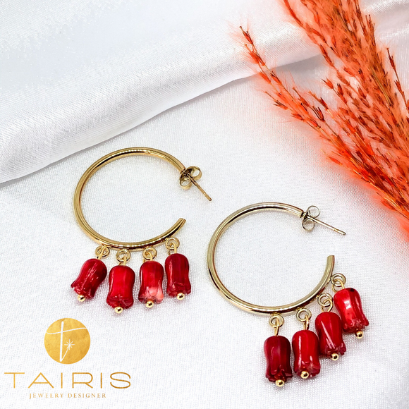 Aretes- CORAL HOOPS